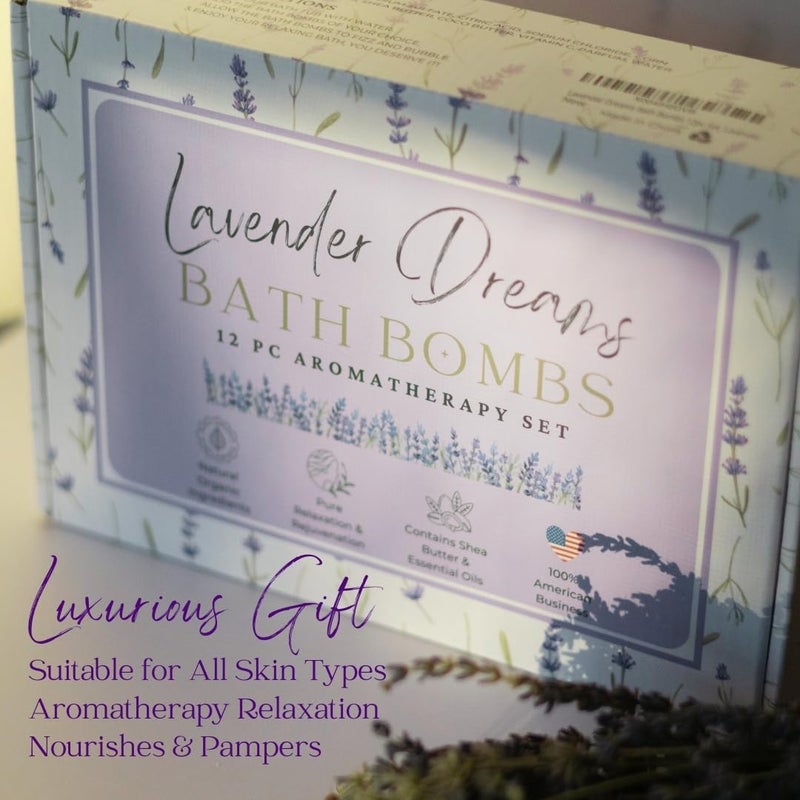 EvolutionUSA Lavender Dreams Bath Bombs for Women, 12 Organic Flower Bath Bombs, Soft Lavender Bath Bombs, Womens Bath Bombs Gift, Lush Bath Bombs for Girls, Relaxing Bathbombs, Bath Balls - Image 2